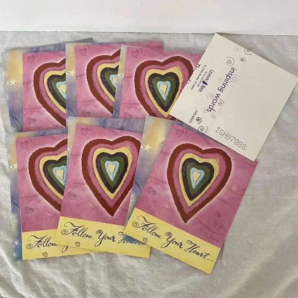 Vintage 6/pk‎ INSPIRING WORDS Greeting Cards Leanin' Tree Flavia Weedn NOS